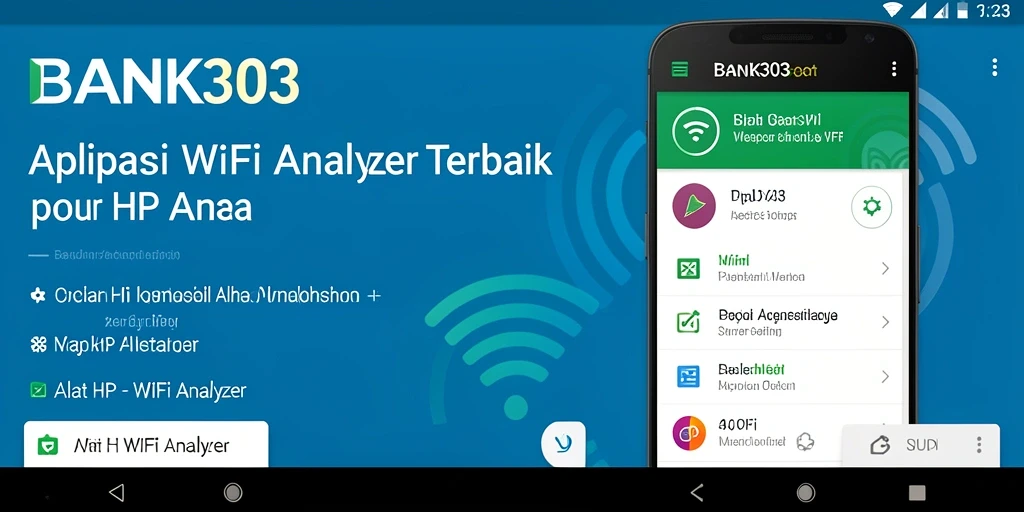 Screenshot antarmuka BANK303 menampilkan fungsi analisis WiFi yang efisien.