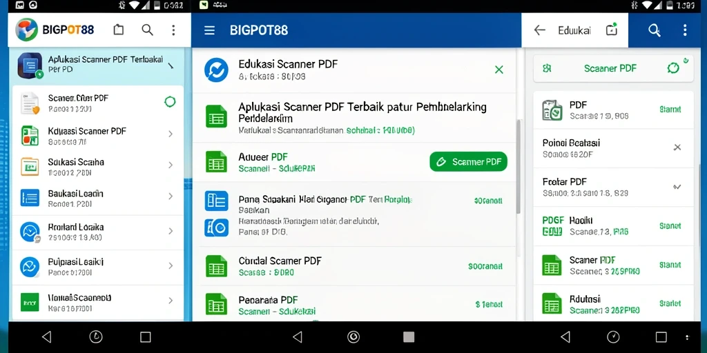 Antarmuka pengguna aplikasi BIGPOT88 untuk Scanner PDF.