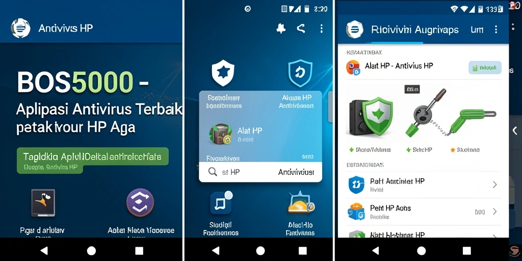 Antarmuka utama BOS5000 menampilkan fungsi pemindaian antivirus yang lengkap.