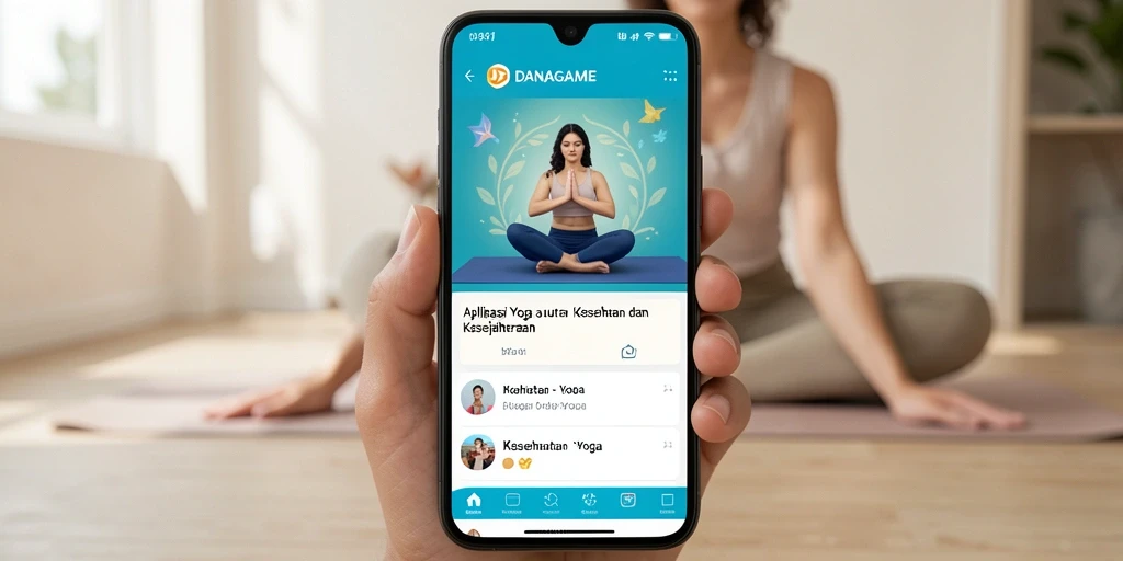 Tampilan antarmuka aplikasi DANAGAME yang ramah pengguna untuk sesi yoga.