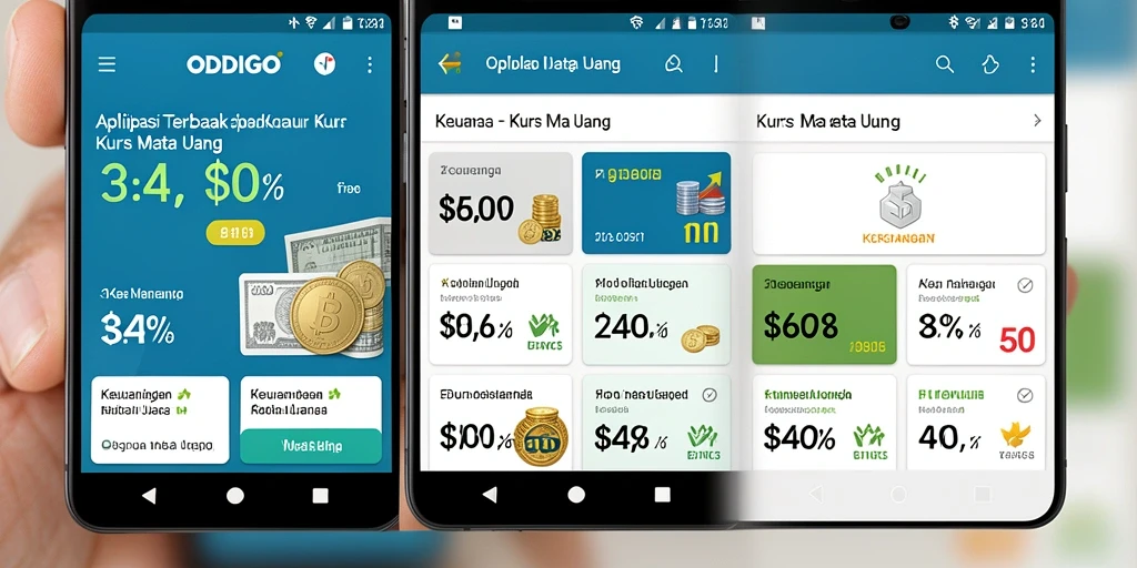 Antarmuka ODDIGO yang jelas dan informatif untuk memantau Kurs Mata Uang.