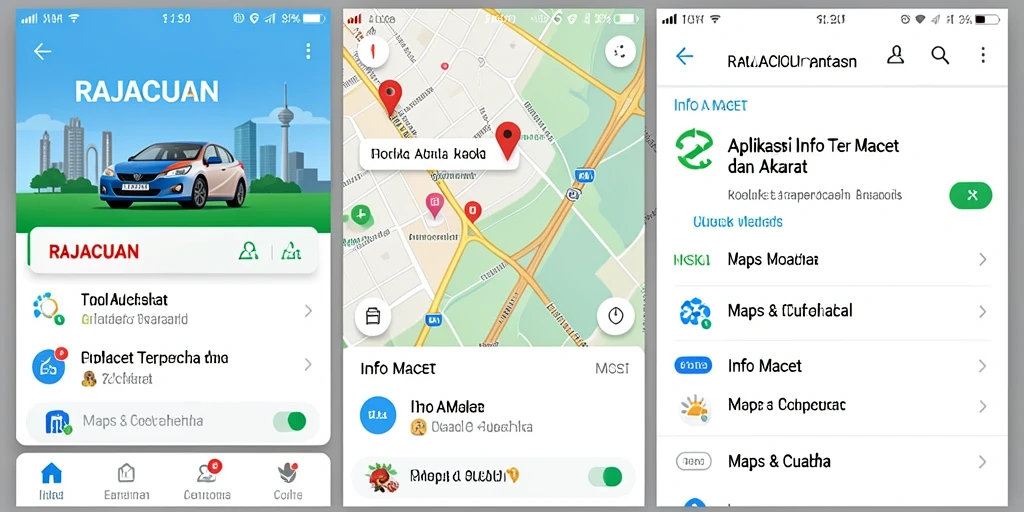 Screenshot antarmuka utama RAJACUAN dengan tampilan Info Macet.