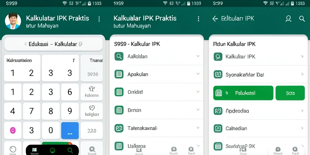Tampilan antarmuka S9S9 untuk Kalkulator IPK yang intuitif.